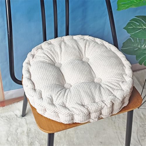 Morbuy Jacquard Rond Coussins de Jardin, Couleur Unie Coussin Exterieur, Lin Epais Coussin Chaise Galette de Chaise pour Intérieur Patio Coussin Chaise...