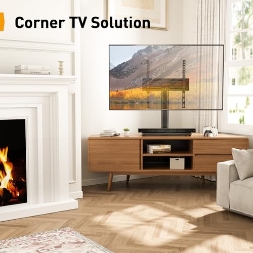 PERLEGEAR TV Standfuss TV Ständer Schwenkbar für 24-60 Flach & Curved Fernseher bis zu 45 KG, TV-Standfüße Höhenverstellbar & Fernsehständer Stabil,Universeller TV Standfuss Max.VESA 400x400 mm – Bild 7