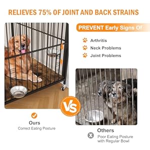 Small-Dog-Crate-Furniture-Wooden-Dog-Kennel-Indoor-with-Adjustable-Height-Feeder-Heavy-Duty-Dog-Crate-with-360-Wheels-for-Easy-Mobility-Sturdy-Metal-32-L-x-205-W-x-215-H-Rustic-Brown - Cucciolini Doodles Small-Dog-Crate-Furniture-Wooden-Dog-Kennel-Indoor-with-Adjustable-Height-Feeder-Heavy-Duty-Dog-Crate-with-360-Wheels-for-Easy-Mobility-Sturdy-Metal-32-L-x-205-W-x-215-H-Rustic-Brown