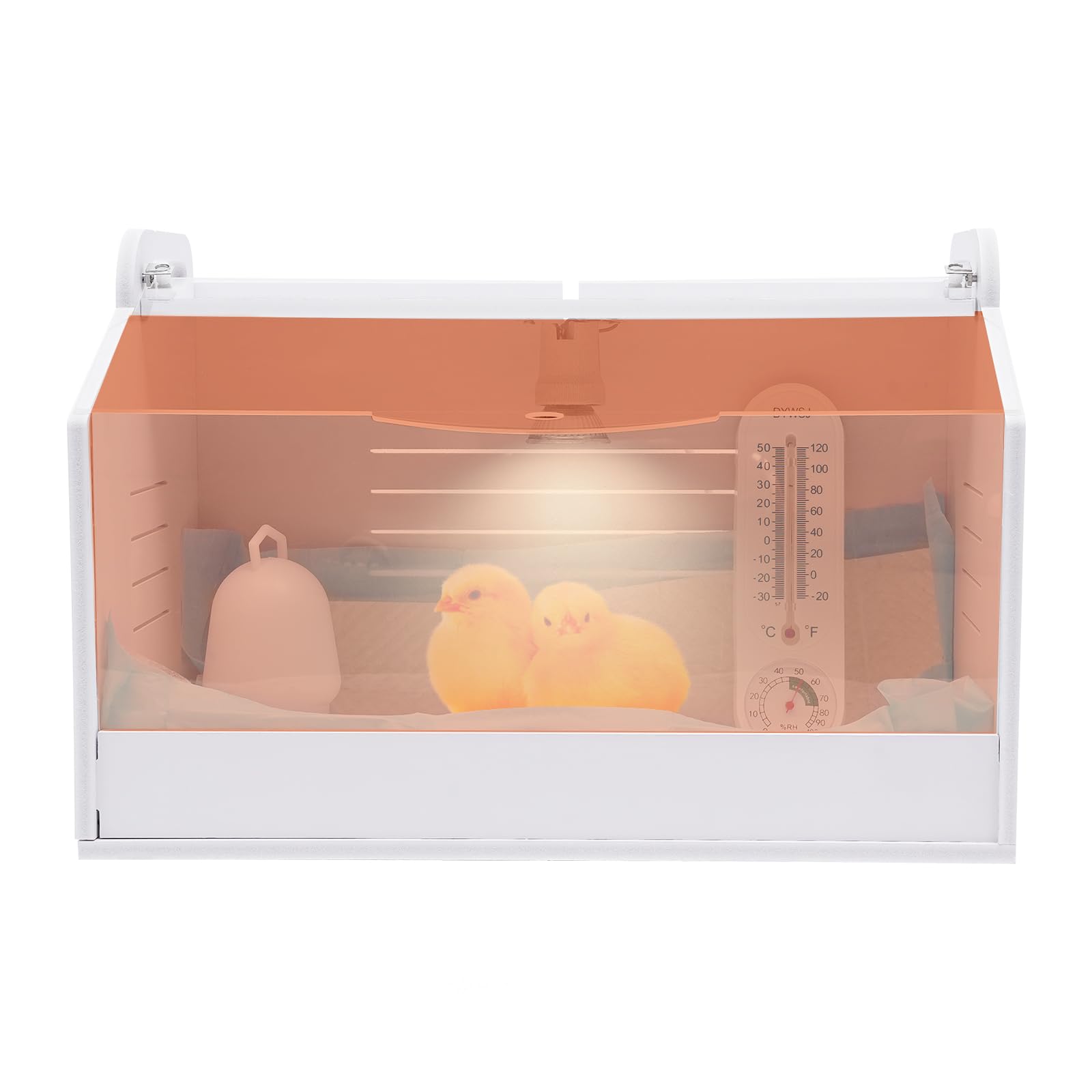 Incubadora de pollos de aves de corral, equipo de pollito, caja de cría de pollitos con termómetro, juego completo de animales pequeños para patos de gallina y pájaros