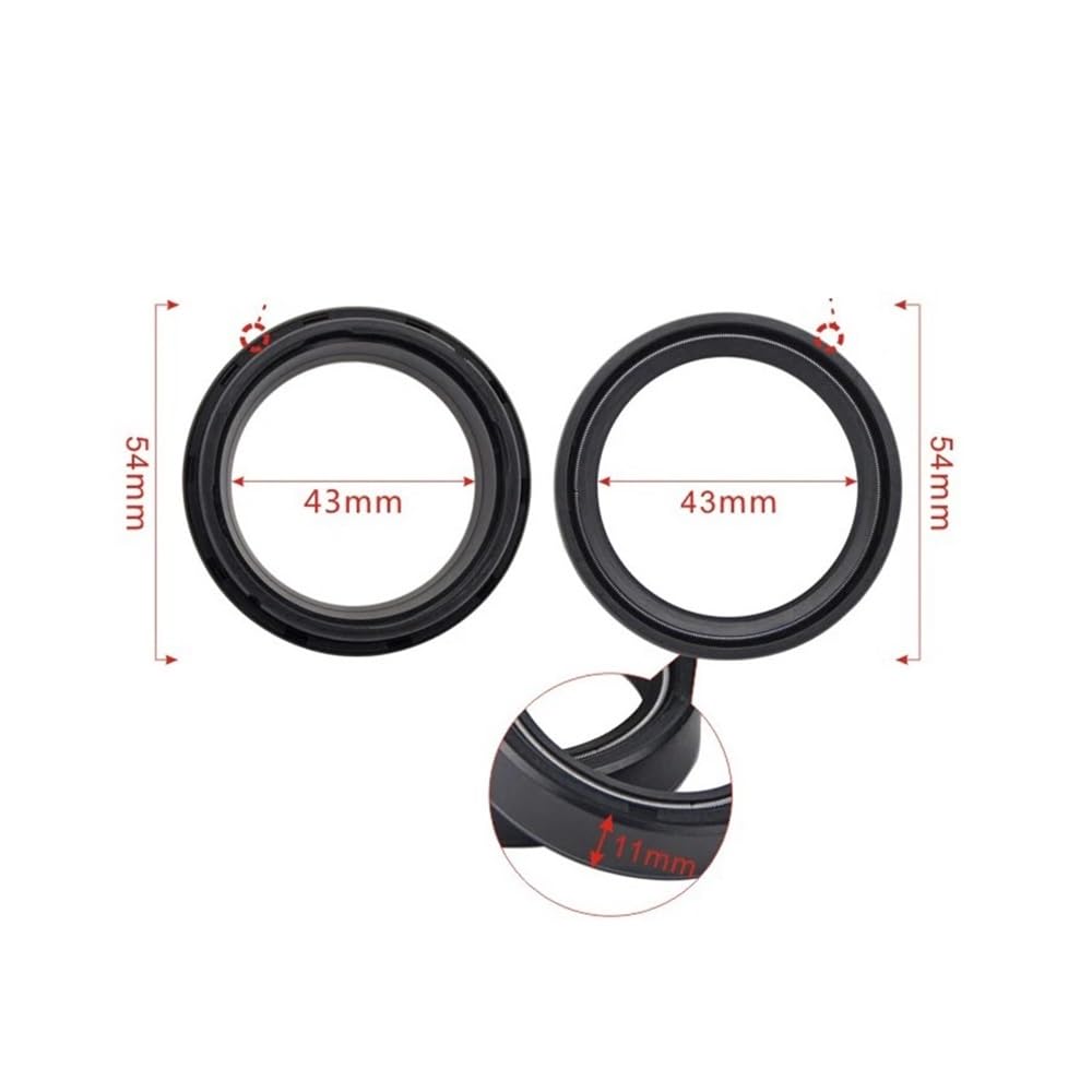 Uszczelka olejowa widelca Uszczelka przeciwpyłowa 43x54x11 dla Ha V-Rod XR1200 Kaw ZX10R | Uszczelka olejowa widelca Uszczelka przeciwpyłowa 43x54x11 dla Ha V-Rod XR1200 Kaw ZX10R(4pcs seal 4pc cover)
