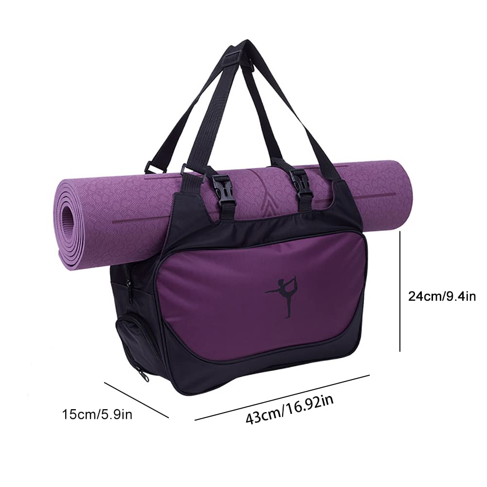 Tbest Tappetino da Yoga Tote Holde, Grande Sport Che Trasporta la Palestra di Fitness capacità Sport Che Trasporta la Borsa di Fitness per Lo Yoga