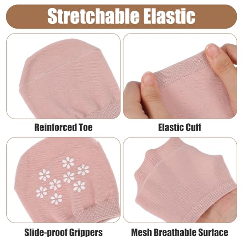 3 Pairs Toe Covers for Shoes, Half Socks for Mules, Toe Toppers Liner No Show Invisible for Women Girls4