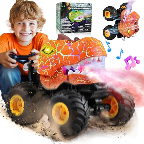 Image of BEZGAR Monster Truck Toys, 1:20 Remote Control Car with Spray, Light, Music