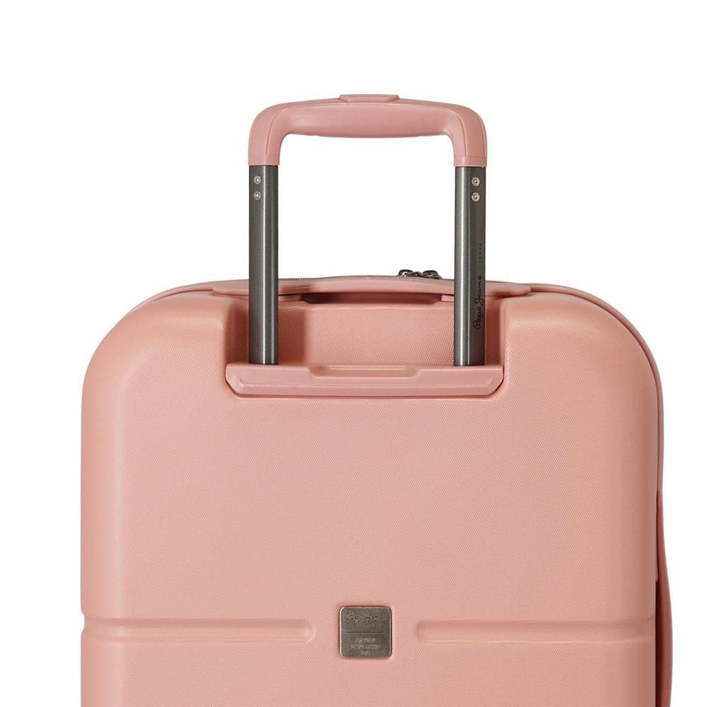 Pepe Jeans Carina Juego de maletas Rígida, Rosa, 4 Ruedas dobles