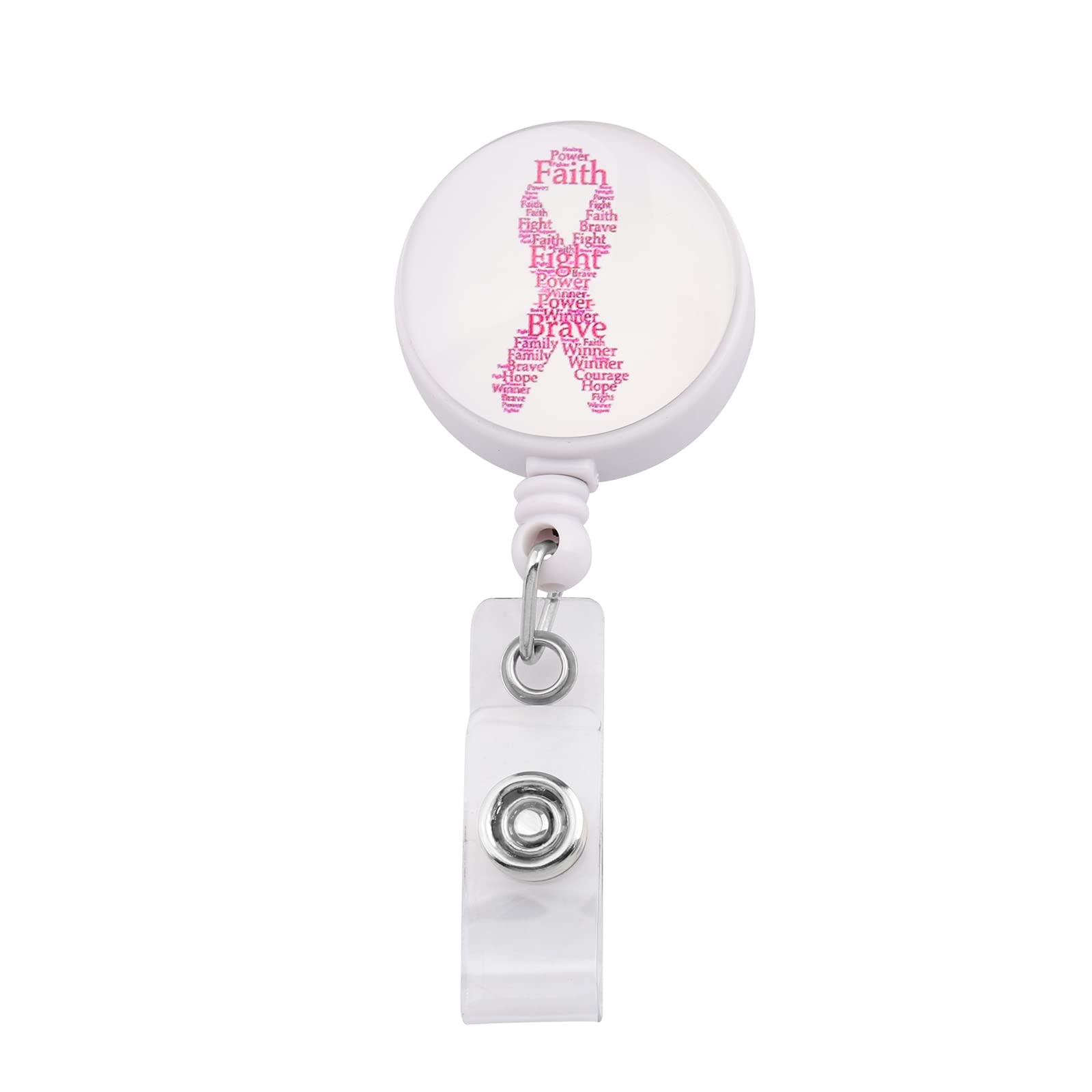 MYOSPARK Pink Ribbon Breast Cancer Lanyard Keychain ID Badge Holder Breast Cancer Awareness Gift