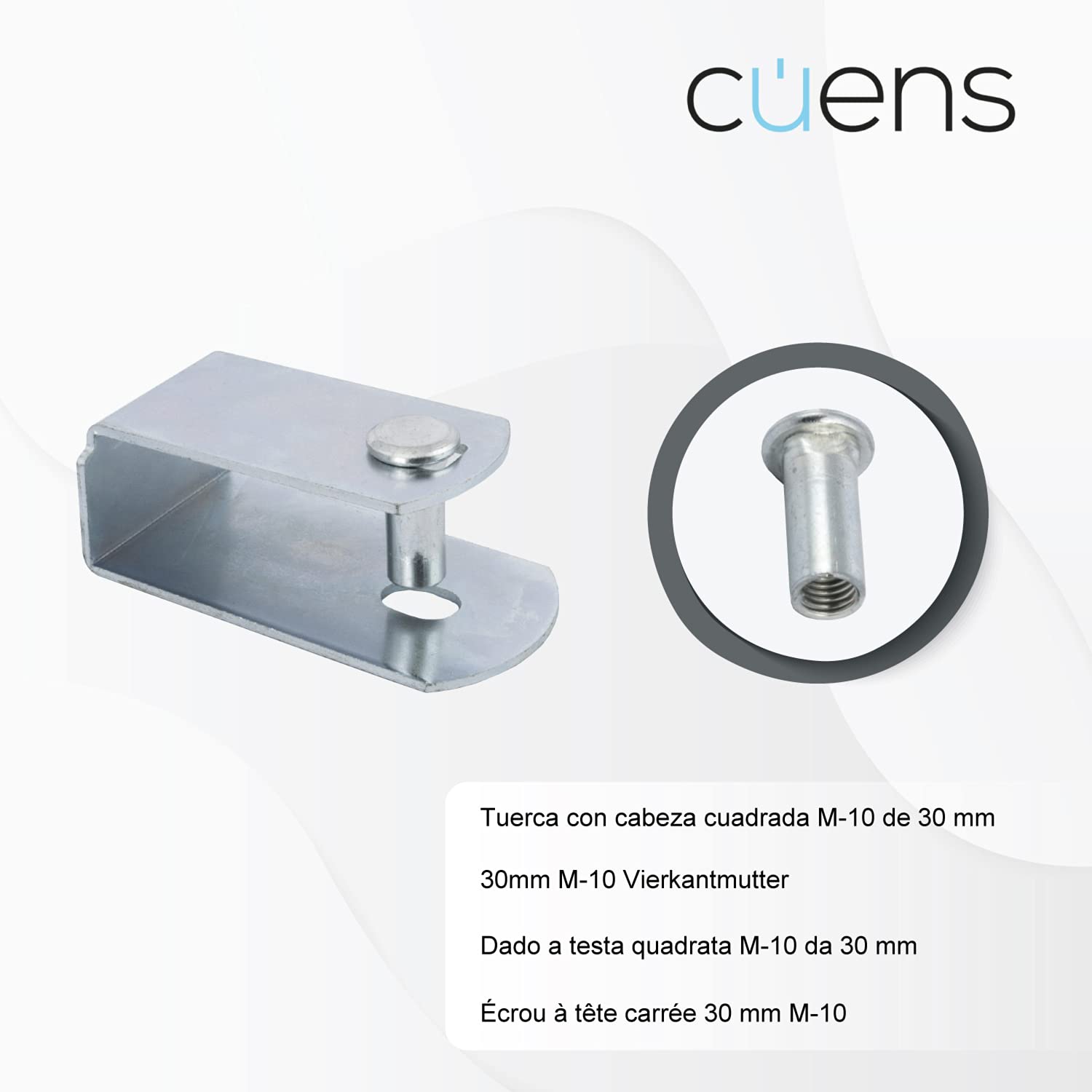 Blister 2 Abrazaderas Gemelas 60 x 30 - Abrazadera Doble Tubo - Abrazadera metálica para Patas Redondas - Cuens