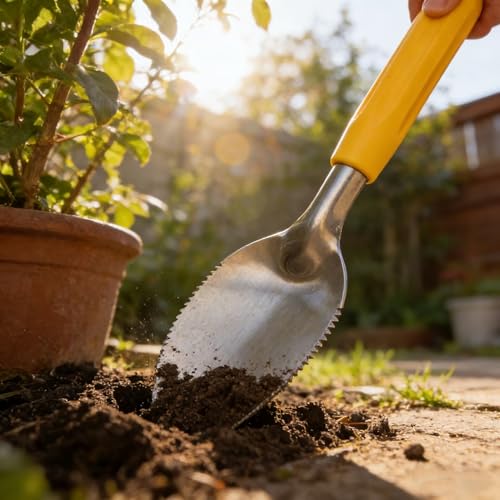 Paleta de jardinería pequeña de 9 pulgadas con borde dentado miniatura 2