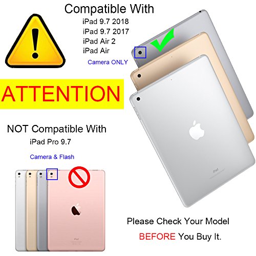 Ruban Case For Ipad 9.7 Inch 2018/2017/Ipad Air 2/Ipad Air 1 - [Corner Protection] - [Scratch-Resistant] Premium Pu Leather Folio Smart Stand Cover W/Auto Sleep/Wake, Notebook Black #TOP1