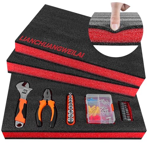 2PCS Foam Sheet (40 * 30 * 4cm) Polyethylene Tool Box Foam Easy Cut to Fit for Toolbox Organizers DIY Storage Foam Insert Non Odor Moisture-Resistant for Arts & Crafts Camera Cases