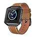 SWEES Leather Bands Compatible with Fitbit Blaze Smart Watch, Genuine Leather Replacement Band with Metal Frame Small & Large for Women Men, Champagne Gold, Rose Gold, Black, Brown, White, Grey, Beige