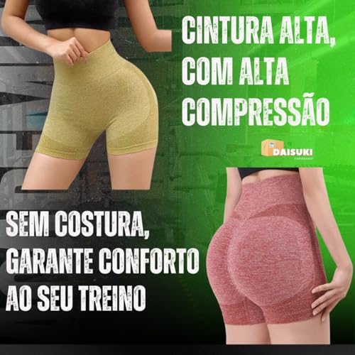Short Modelador Esportivo Yoga Academia Feminina Cintura Alta Elástica Empina Cor Preta Tamanho Unic
