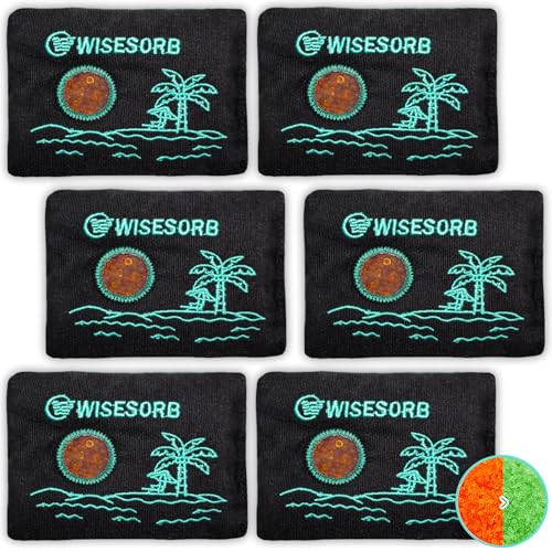 Image of Wisesorb 50gx6pcs Rechargeable Desiccant Packs for Storage, Color Indicating Silica Gel Packets Moisture Absorbers with Transparent Window, Reusable Dehumidifier Bags for Safe 3D Filaments Electronics
