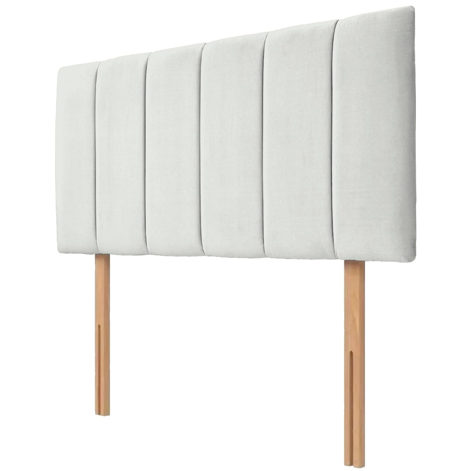 Kiswa collection Lined Bed Headboard | Plush Velvet Upholstered Headboard 20’’ Height | Extra Padded Lined with Wooden Struts for Divan Beds, Bedroom Furniture (Silver, 4ft Small Double)