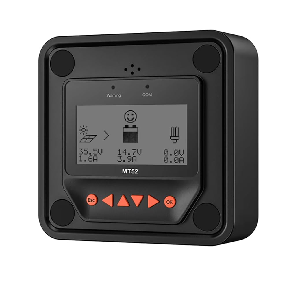 Yxsmps Epsolar Mt52 Remote Meter For Tracer Mppt Series Solar Charge Controller Regulator, Compatible With Controllers Featuring Rs485 Communication
