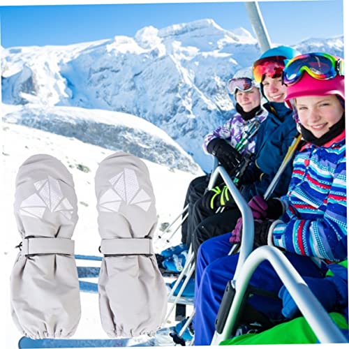 Anneome 1 Par De Luvas De Esqui Infantis Luvas De Pá Luvas De Mão Completa Luvas De Neve Para Crianç