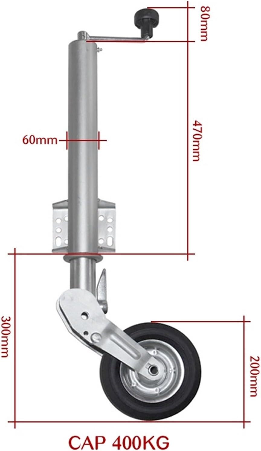 Replacement 60MM Heavy Duty Folding Wheel Cap 400KG Trailer Jack Leg Stand RV Parts Camper Caravan Accessories