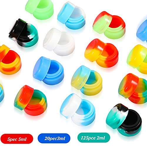 153 Pieces Silicone Wax Container Mini Round Wax Containers Non-Stick Storage Jars Oil Wax Concentrate Bottles With Wax Carving Tool Mat For Kitchen, 2 Ml, 3 Ml, 5 Ml #TOP1