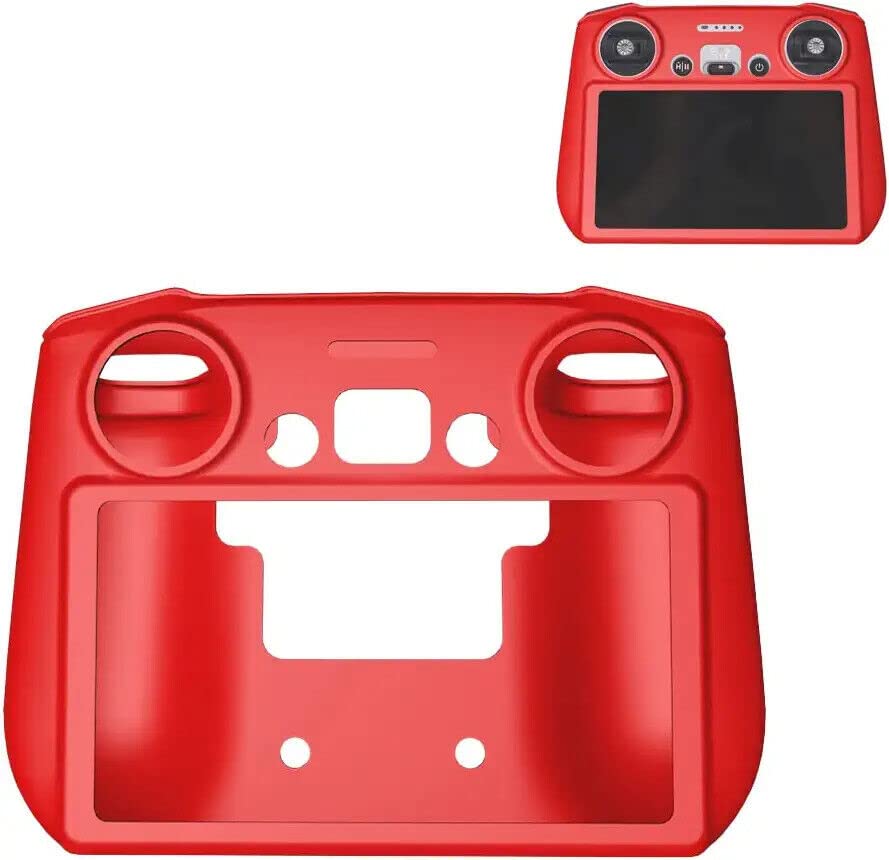 DJI Mini 3 PRO RC Silicone Case Cover Remote Control Dustproof Anti-Scratch Protective Accessory (Red Case)