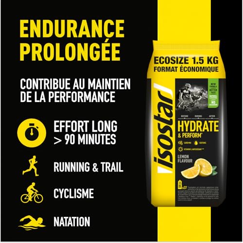ISOSTAR – Hydrate & Perform Citron – Poudre Boisson Isotonique Sport – Boisson Énergétique Endurance avec Électrolytes, Vitamine C & B1 – Hydratation Running, Vélo & Trail – 1,5 kg – vue 4