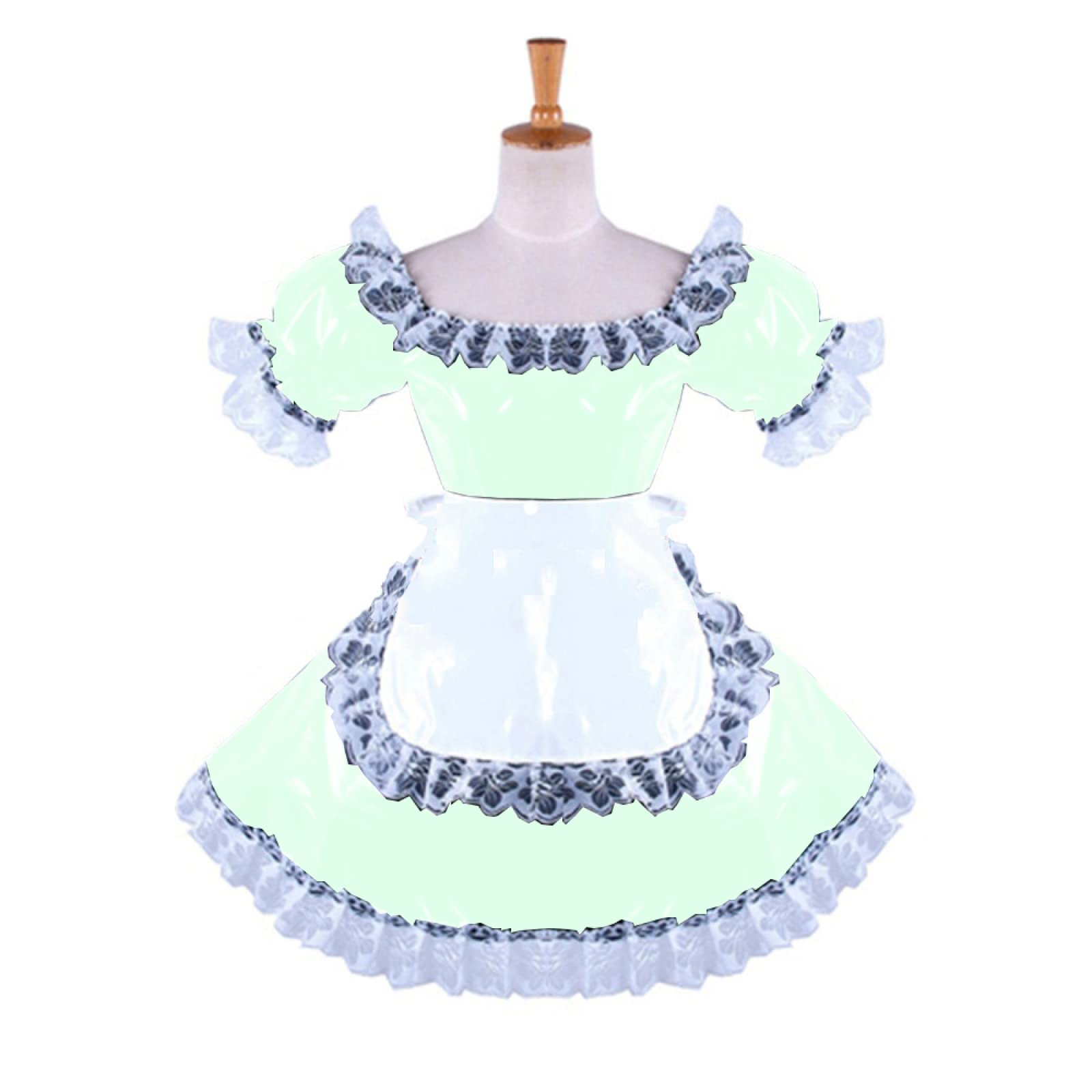Falda de cuero para sirvienta, uniforme de sirvienta, falda plisada con delantal