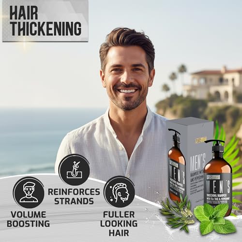 Image of Mens Shampoo - Sulfate Free for Thinning Hair - Volumizing and Hair Thickening - Salon Grade, Professional Formula for Thin and Fine Hair Men - Strengthening Paraben Free Shampoo - 16 Fl Oz
