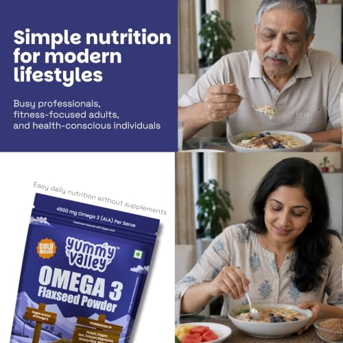 Image of Yummy Valley Omega 3 Flaxseed Powder, Cold Milled, 230g | Pack of 2