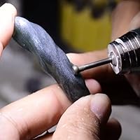 Vista 4 de Luo ke 10 piezas de fresas redondas de diamante de forma plana – Brocas de diamante de 1/8 pulgadas para herramientas rotativas incluye Dremel