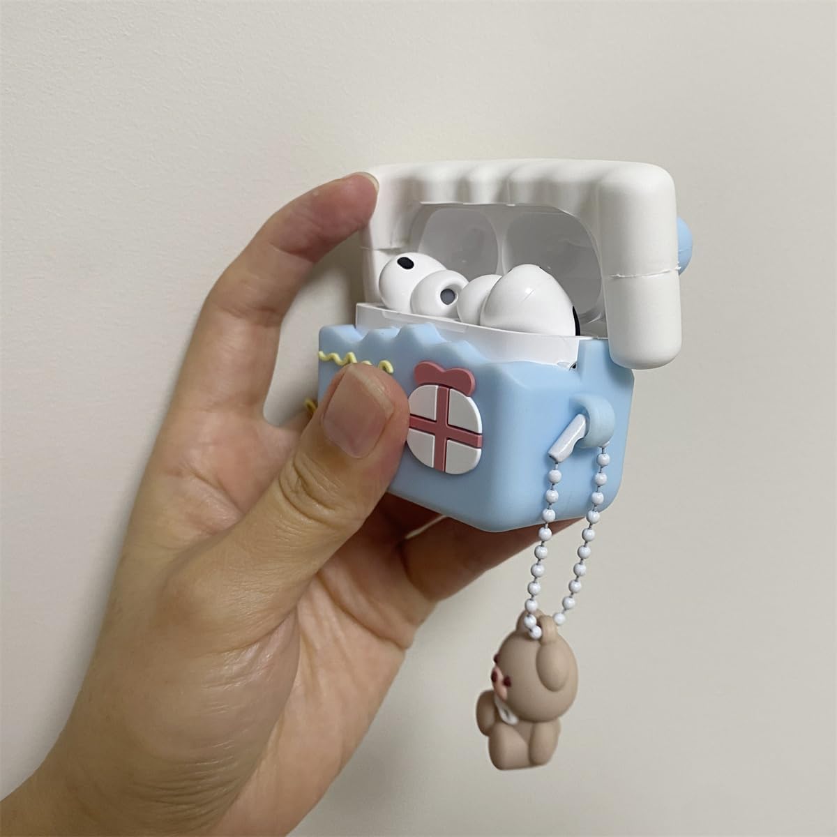 Cute Case for AirPods Pro 3 Case Cover 2025 with Cleaner kit,Airpods Pro 3 Cases Women Anti-Drop Silicone iPods Pro 3 Earbuds Charging Cases Girl Keychain for Airpods Pro 3rd Generation (Bear House) image 3