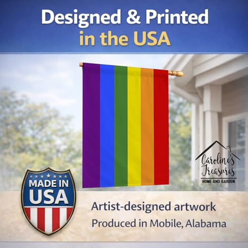 Drapeau Gay Pride extérieur grand format 28x40 toile polyester - 7