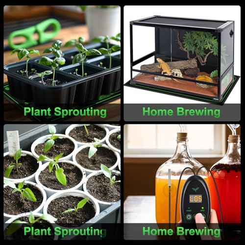 Apritsce Heizmatte Pflanzen mit Thermostat, 53x 25 cm 30w WäRmematte Pflanzen mit 6 Temperaturstufen und 6 Timerstufen, Seedling Heat Mat für SäMling Germination Pflanzen Wachstum