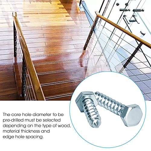 Sechskant Holzschrauben Schlüsselschrauben M6*40 M6*80 M8*40 M8*60 Verzinkt Gestellschraube Schlüsselbolzen (70 Stück) – Bild 5