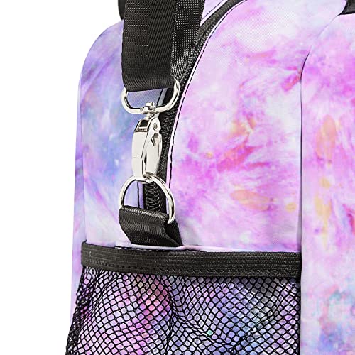 Reusable Insulated Lunch Bags For Girls Women, Large Durable Leakproof Lunch Box With Adjustable Shoulder Strap, Wide Open Lunch Tote Bag Cooler Bag For Kids Adult Work Picnic Travel (Tie Dye Pink) #TOP4