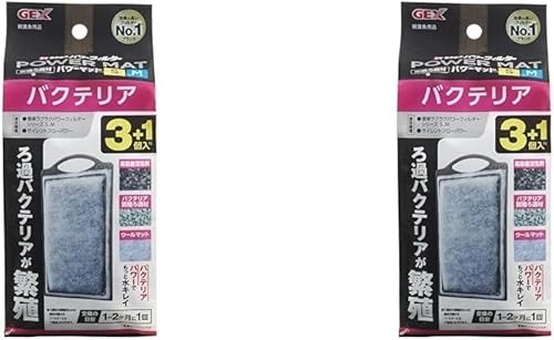 ジェックス GEX AQUA FILTER バクテリアパワーマットSM 3+1個入N 交換ろ過材 簡単ラクラクパワーフィルター サイレントフローパワー (× 2)
