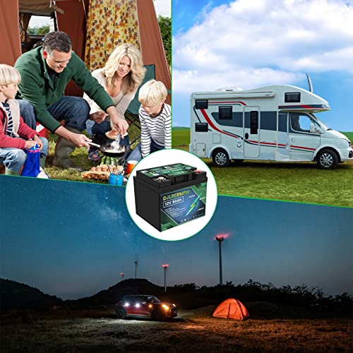 Djlbermpw Lithium Battery, 12V 50Ah Lifepo4 Lithium Iron Phosphate Battery,More Than 4000+ Deep Cycles,Built-In Bms,Light And Easy To Carry,Suitable For Rv, Camper Vans, Boats, Emergency Lighting Etc #TOP4