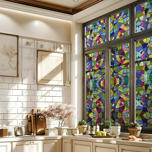 Película decorativa para ventanas estilo vidriera 43x200 cm miniatura 2