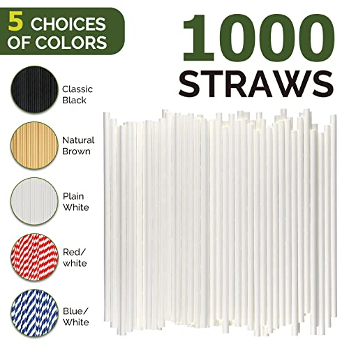 1000 Pieces White Disposable Paper Straws 7.7" x 0.25" - Bulk Pack for Bars, Hotels, Restaurants - Image 4