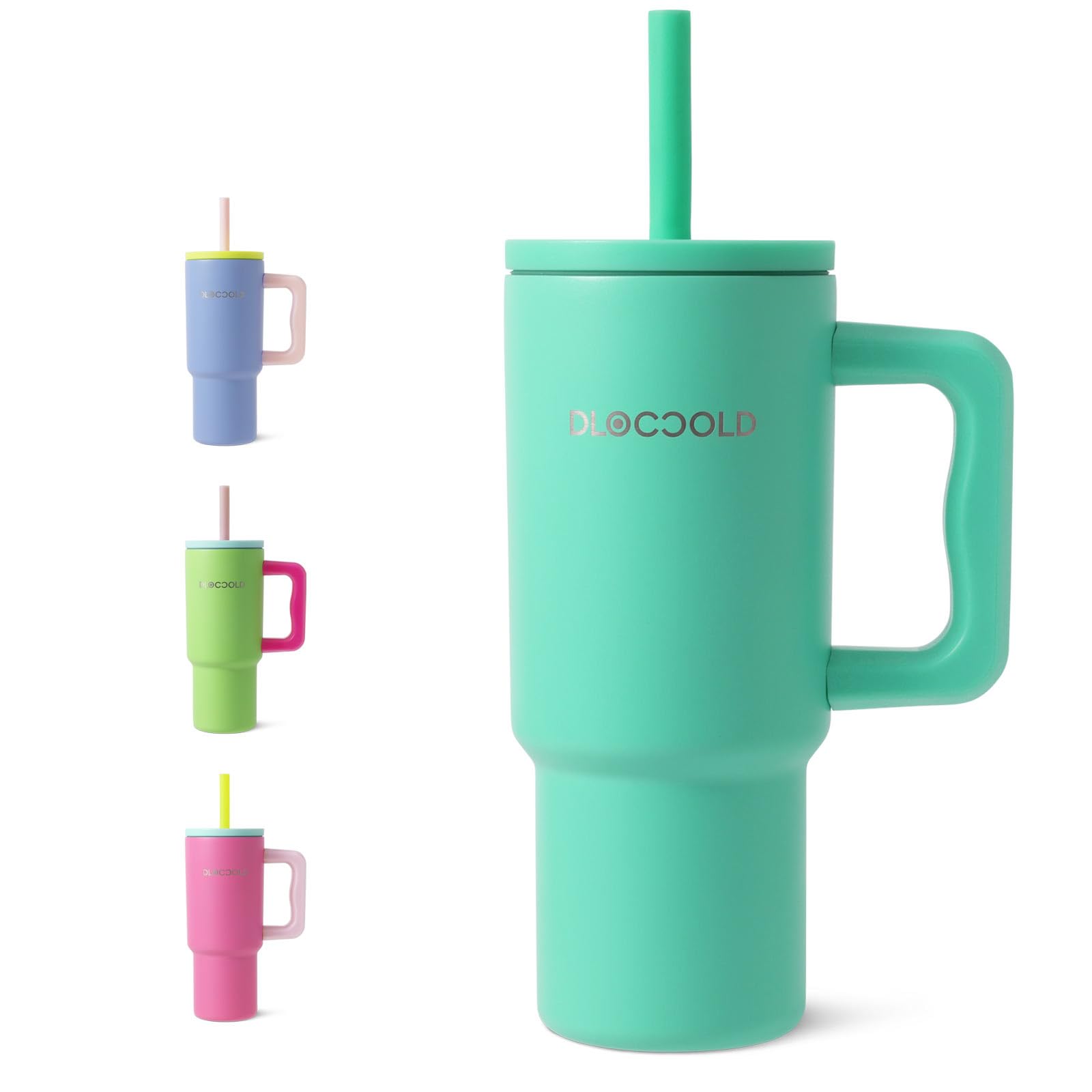 DLOCCOLD Kids 24 oz Tumbler with Handle and Silicone Straw Lid, Leakproof Insulated Tumbler with Spill Resistant Lid, Reusable Stainless Steel Tumbler Mug for Kid Boy Girl, Cupholder Friendly BPA Free