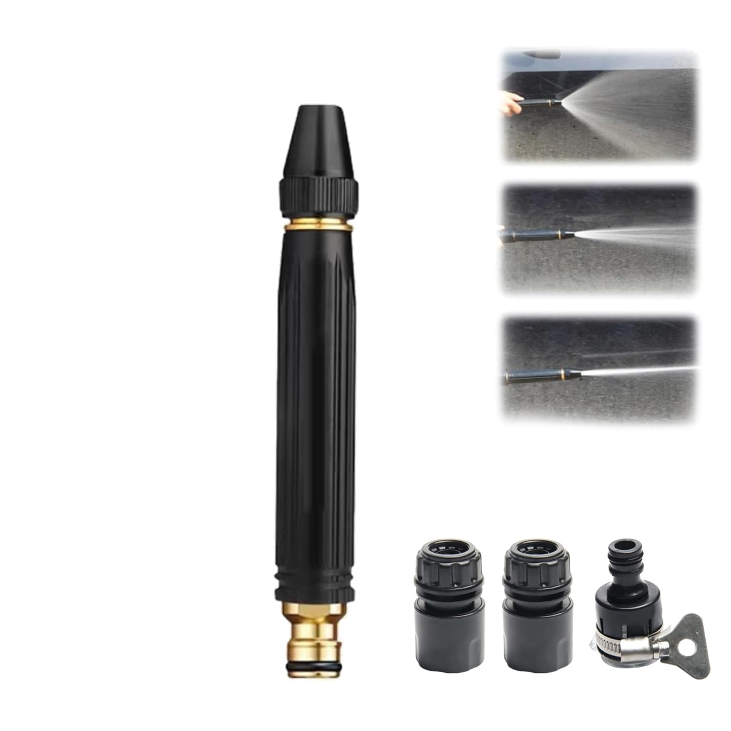 Crtzha 1Set Heavy Duty Adjustable Twist Hose Nozzle Jet Sweeper Nozzle, Powerful High-Pressure Home Car Wash & Garden Sprayer, Garden Hose Nozzle Sprayer, For Watering Plants And Car Washing (1Set)
