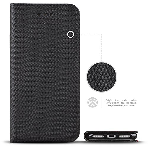 Moozy Cover per iPhone X, iPhone XS, Nero