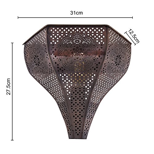 Image of Homesake 40 watts Vintage Moroccan Wall Lamp, Decorations for Home, Home Decor Item, (Antique Copper)