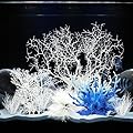 BEGONDIS 8 Pack Artificial Coral Ornament, Aquarium Plasitc Water Plants for Fish Tank Decorations (White Set)