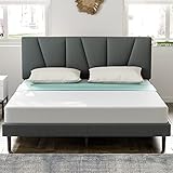 Queen Bed Frame,S SECRETLAND Upholstered Queen Size Platform Bed Frame with Headboard and Strong Wooden Slats with No Box Spring Needed &Easy Assembly,Gray