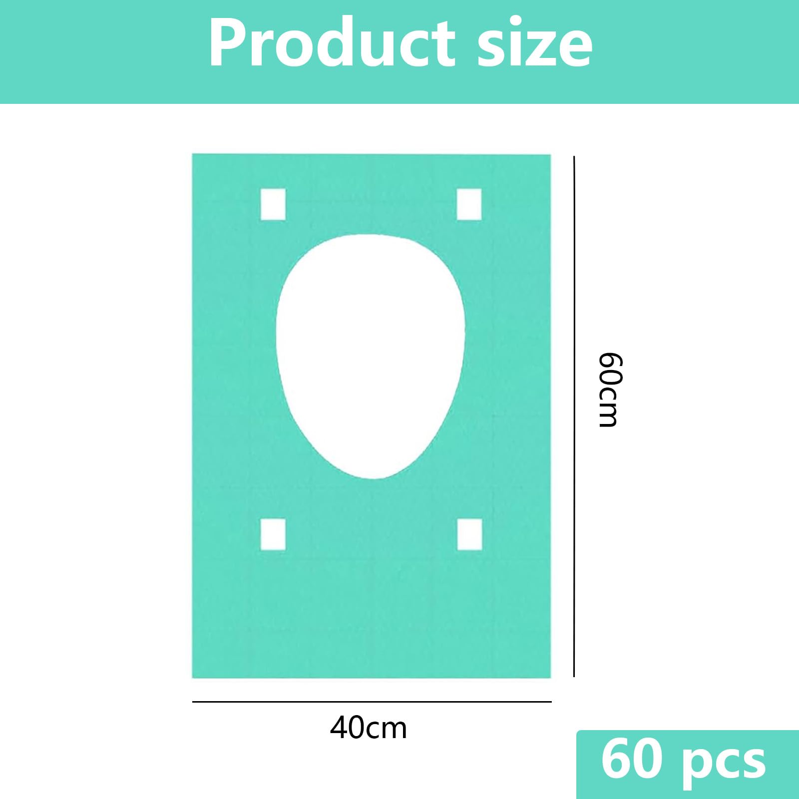Cuscino per WC usa e getta 60 pezzi 40x60 cm universale lavabile in lavastoviglie versione estesa campeggio viaggi verde