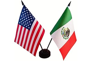 Mini American and Mexican Desk Flags for Room Display