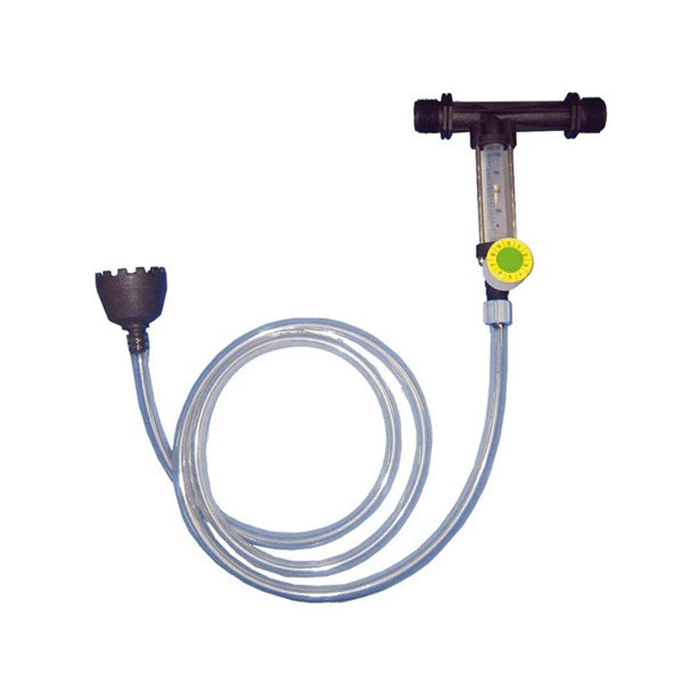 Inyector Venturi de fertilizante con llave dosificadora de precisión 50Ø 12mm. Caudal máximo de riego 12.000 litros/hora. Caudal máximo fertilizante 600 litros a 3 bar de presión. Rosca 1" macho