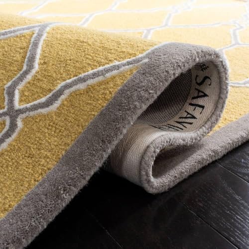 Image of Hand Tufted Wool Carpets Anti Shedding Rug Modern Carpets for Living Room Size 8x10 Feet