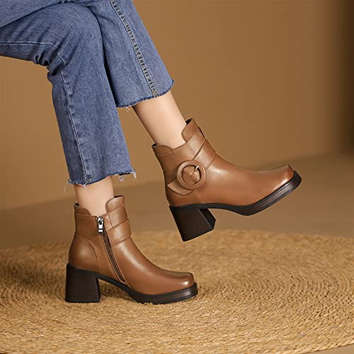 Bottines femmes cuir vachette véritable fait main style rétro