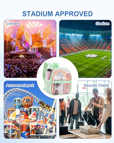 Image of Clear Backpack for Stadium Events, 12x12x6 Small Clear Plastic bag with Reinforced Straps for Game Security Festival Concert
