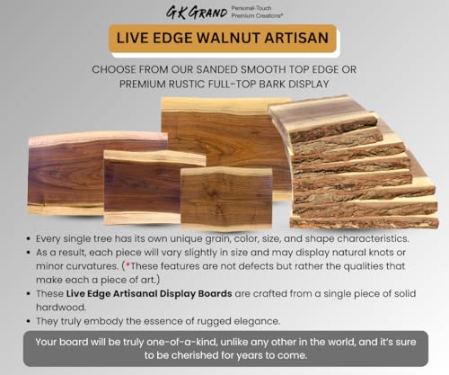 Personalized Cutting Board Wedding Gift Walnut Live Edge Artisan Rustic Display Unique Custom Engraved Anniversary Bride Groom Newlywed Couple Parents Housewarming Christmas (Christmas Mistletoe)